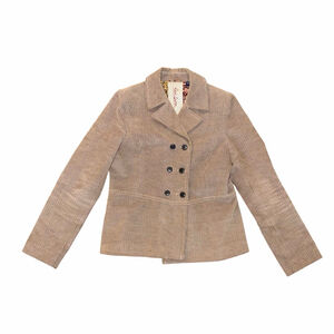 Women's Robert Graham Brown Plaid houndsooth double breasted Blazer M